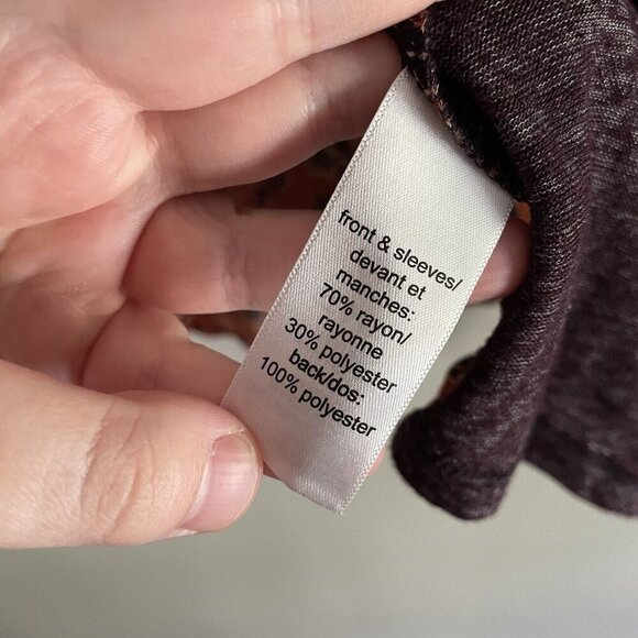 Maurices Women XS Purple Floral Chiffon Back Boho Open Front Cardigan Sweater - Picture 8 of 11